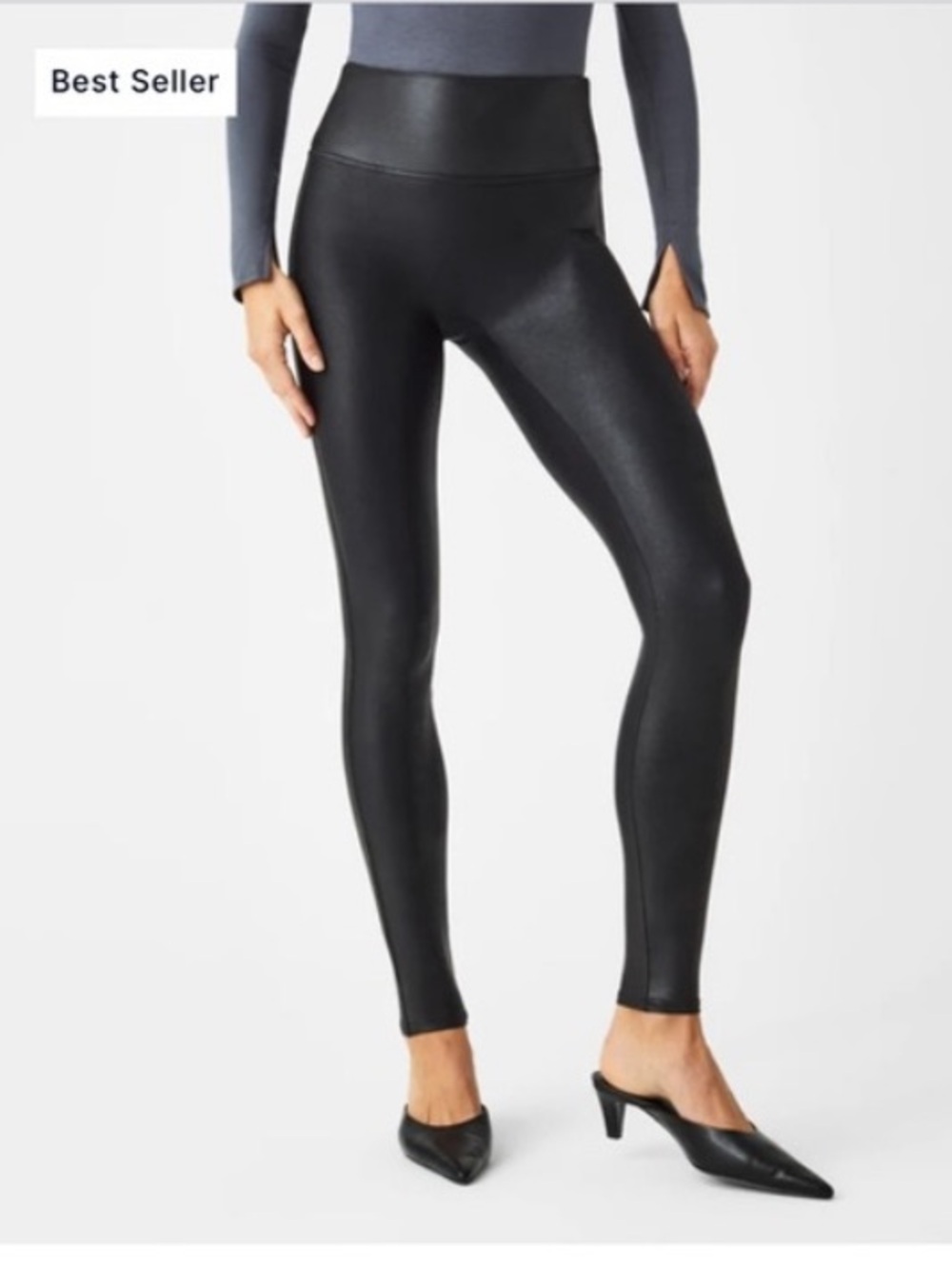 SPANX Faux Leather Black Leggings